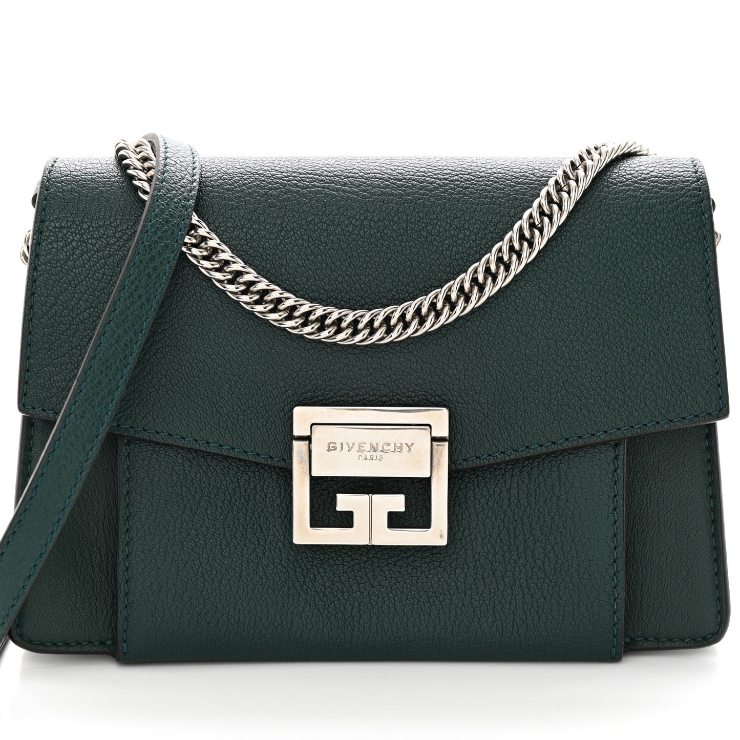 Goatskin Small GV3 Shoulder Bag Fir Green