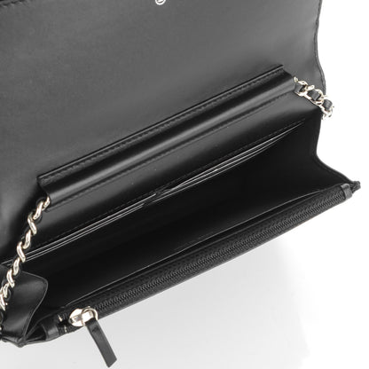 Chanel Patent Double Quilted Wallet On Chain WOC Black 5 of 8