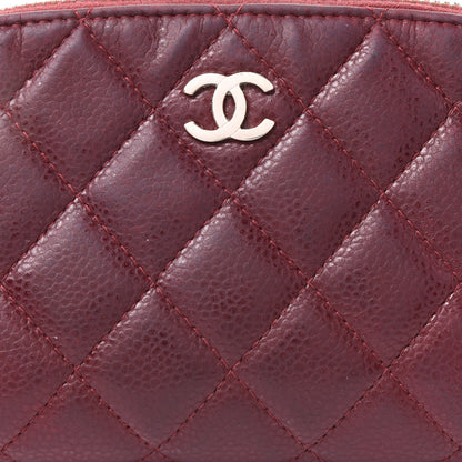 Chanel Caviar Quilted Cosmetic Case Burgundy 9 of 12