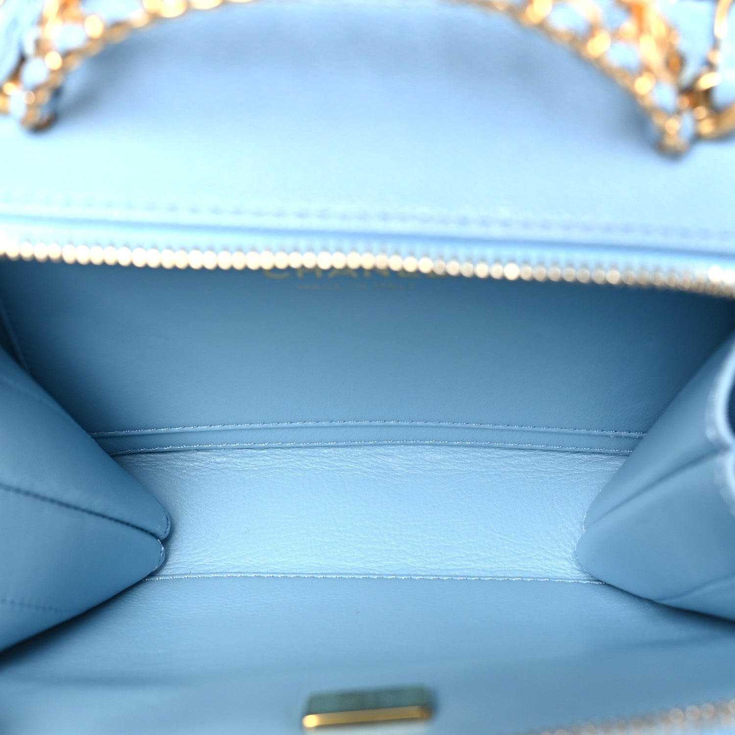Chanel Caviar Quilted Small Pick Me Up Vanity Case Light Blue 5 of 10