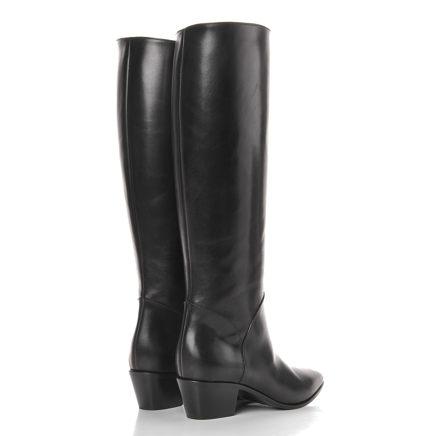 Saint Laurent Calfskin Rock Long Boots 35.5 Black 4 of 10