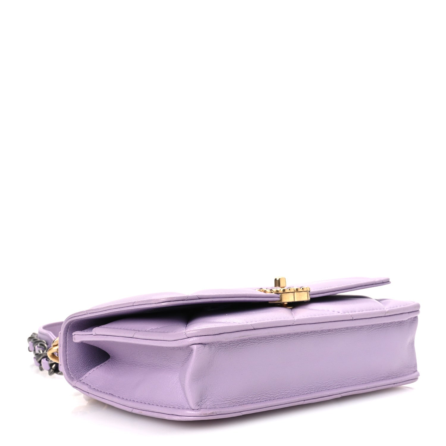 Chanel Lambskin Quilted Chanel 19 Wallet On Chain WOC Light Purple 4 of 11