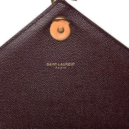 Saint Laurent Grain De Poudre Matelasse Chevron Large Monogram Satchel Rouge Legion 12 of 12