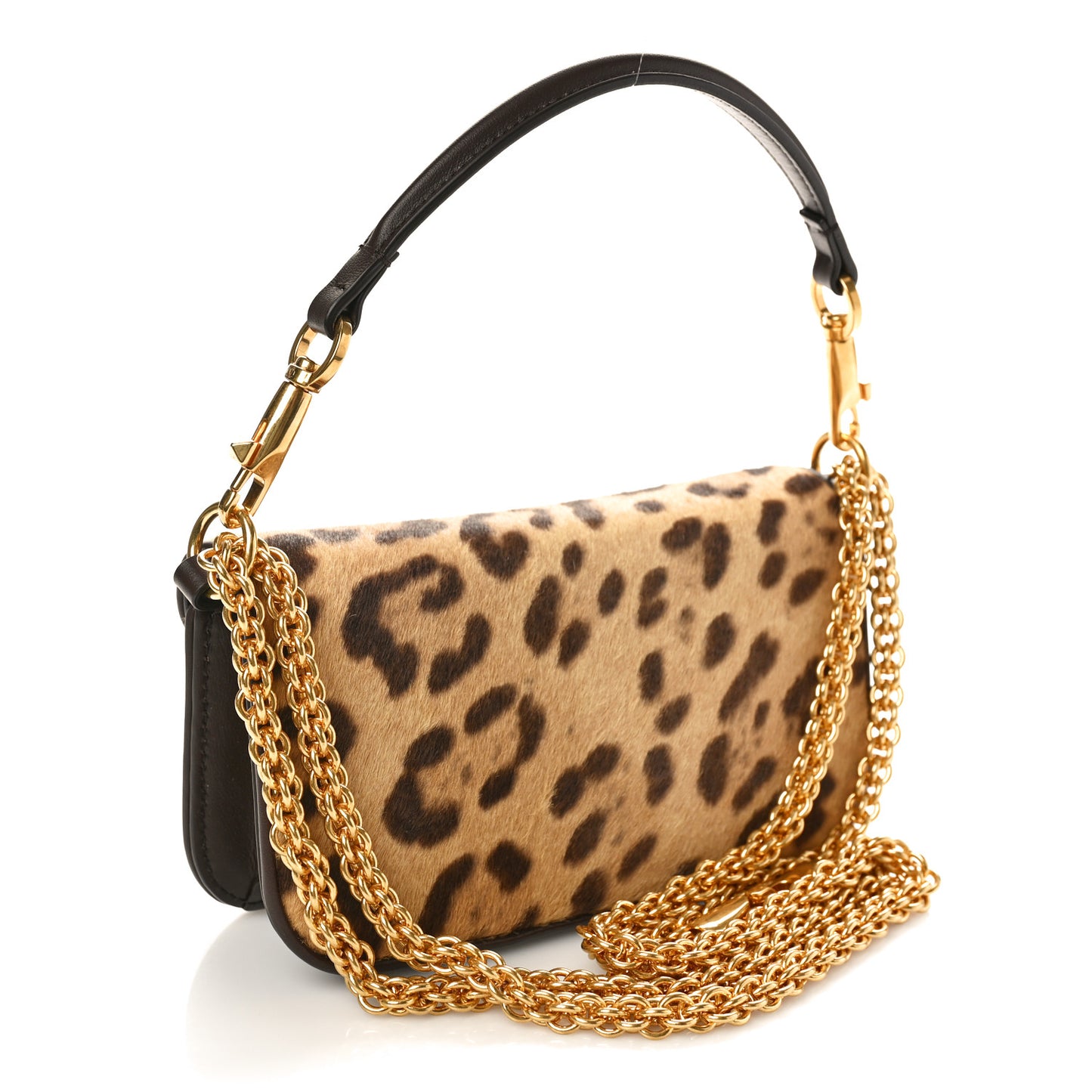 Pony Hair Leopard Vlogo Small Loco Shoulder Bag Brown Multicolor