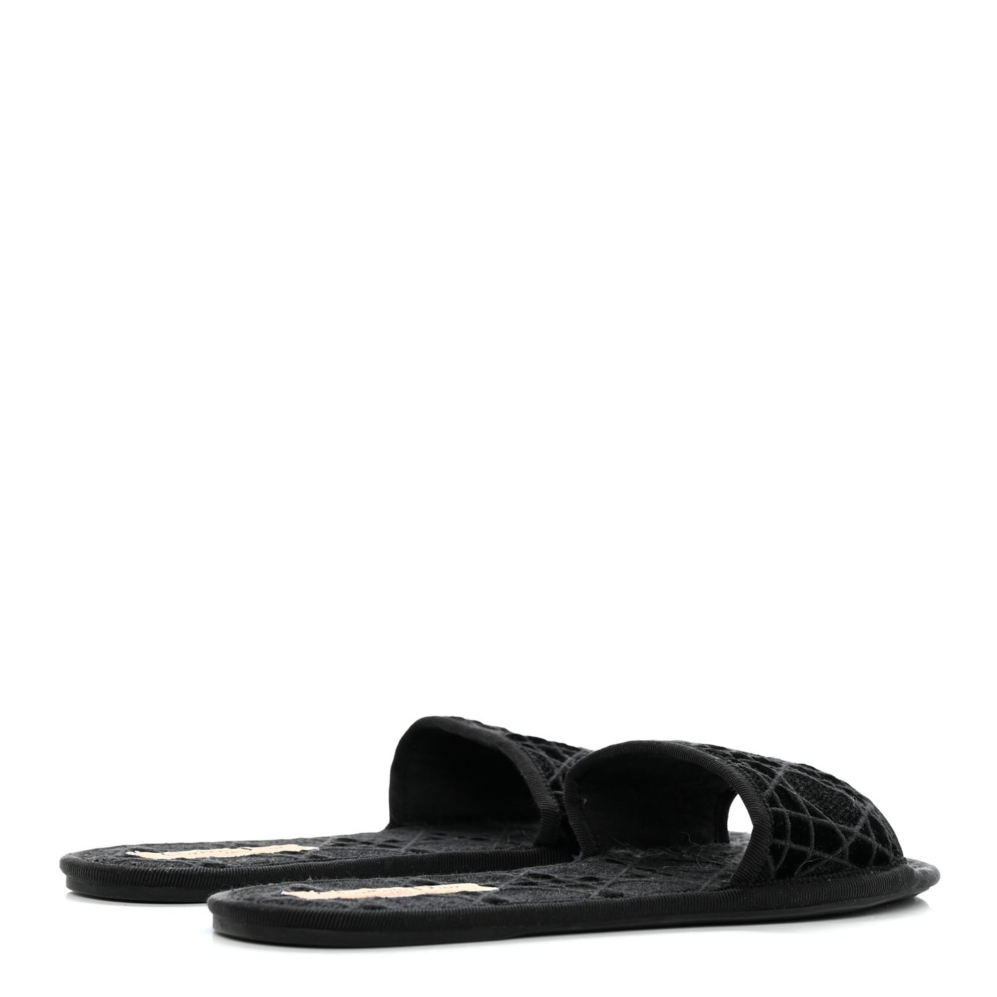 Velvet Cannage Chez Moi Slide Sandal 40.5 Black