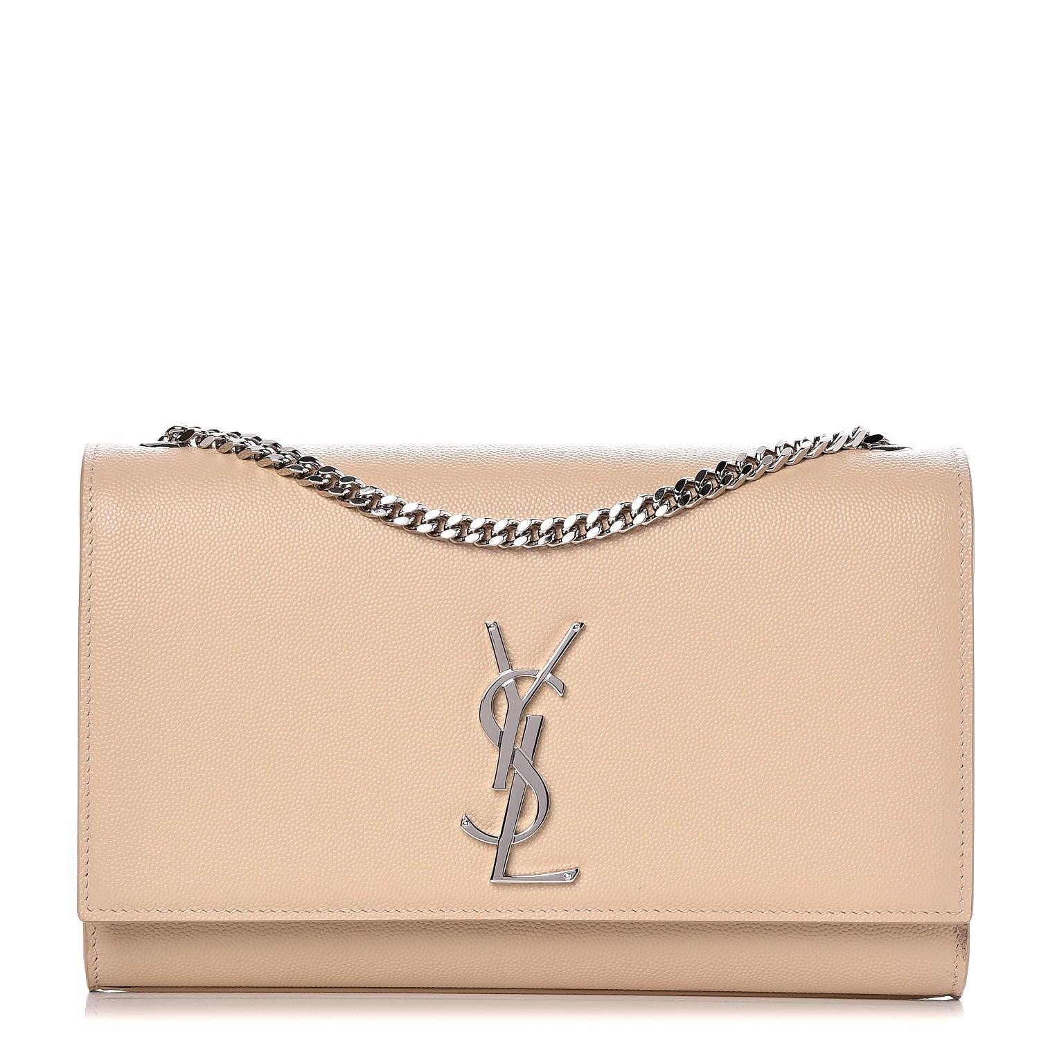 Saint Laurent Grain De Poudre Medium Monogram Kate Satchel Nude Powder 1 of 7