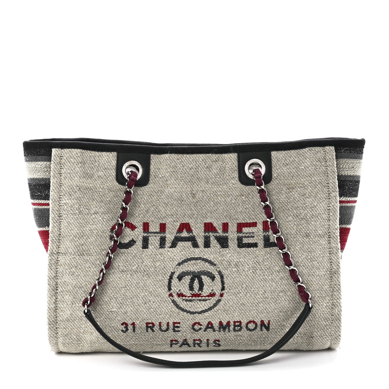 Chanel Striped Canvas Small Deauville Tote 2 of 20