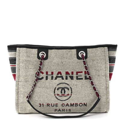 Chanel Striped Canvas Small Deauville Tote 2 of 20