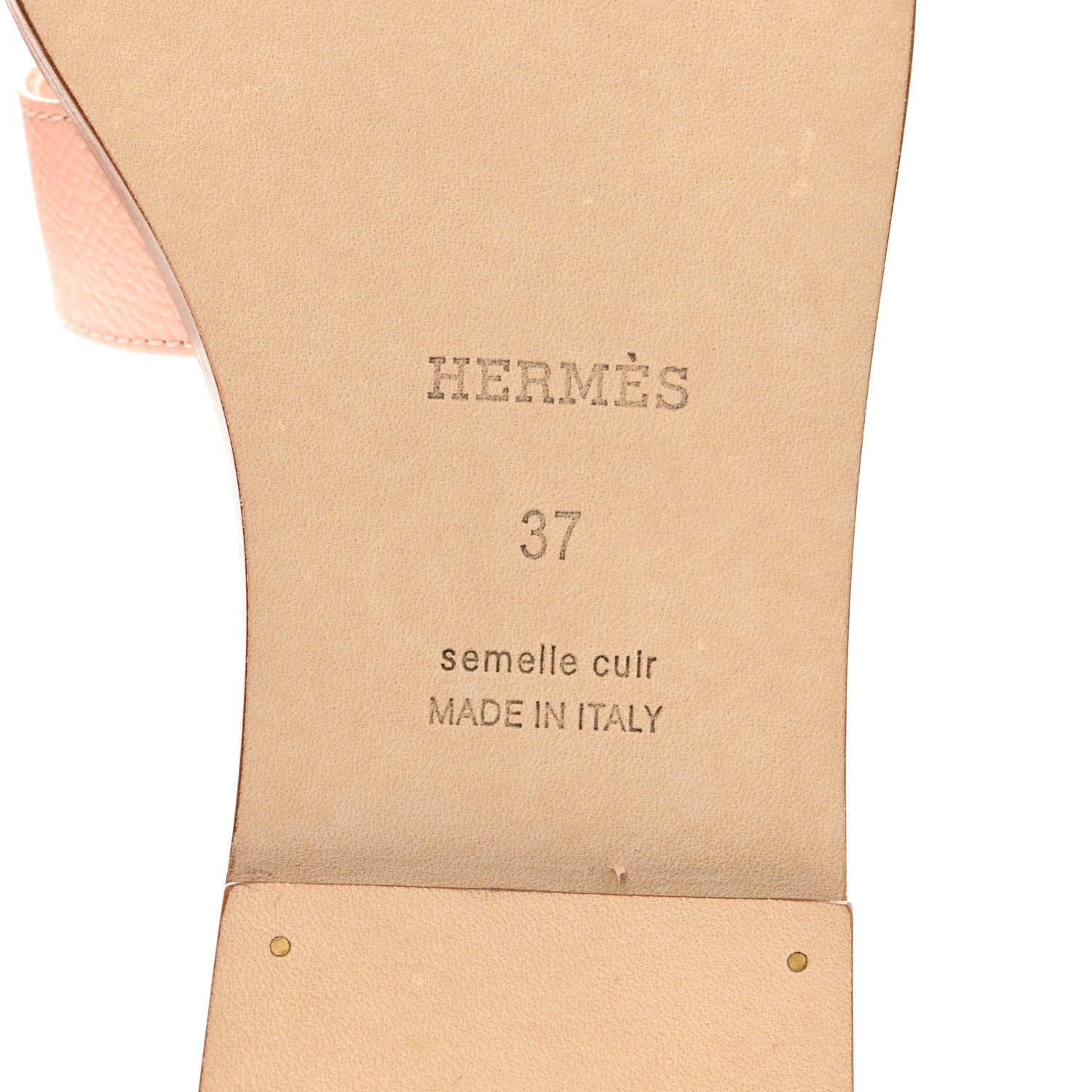 Hermes Epsom Oran Sandals 37 Rose Pale 6 of 9