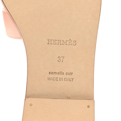 Hermes Epsom Oran Sandals 37 Rose Pale 6 of 9