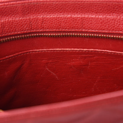 Chanel Caviar Quilted Sun Medallion Shoulder Bag Red 9 of 15