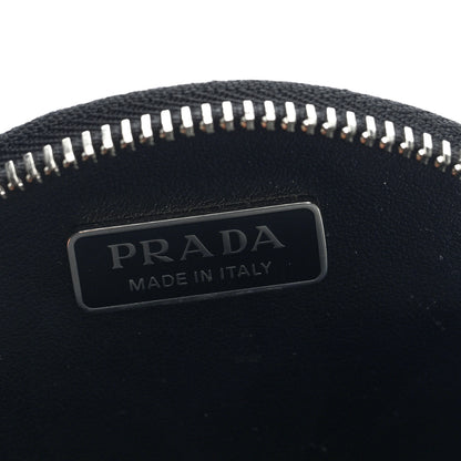 Prada Spazzolato Round Chain Coin Crossbody Pouch  Black 7 of 10