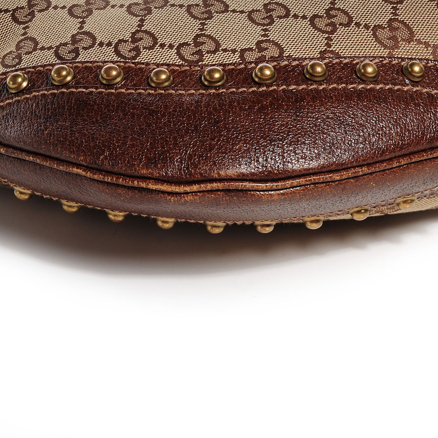 Monogram Pelham Studded Shoulder Bag Brown