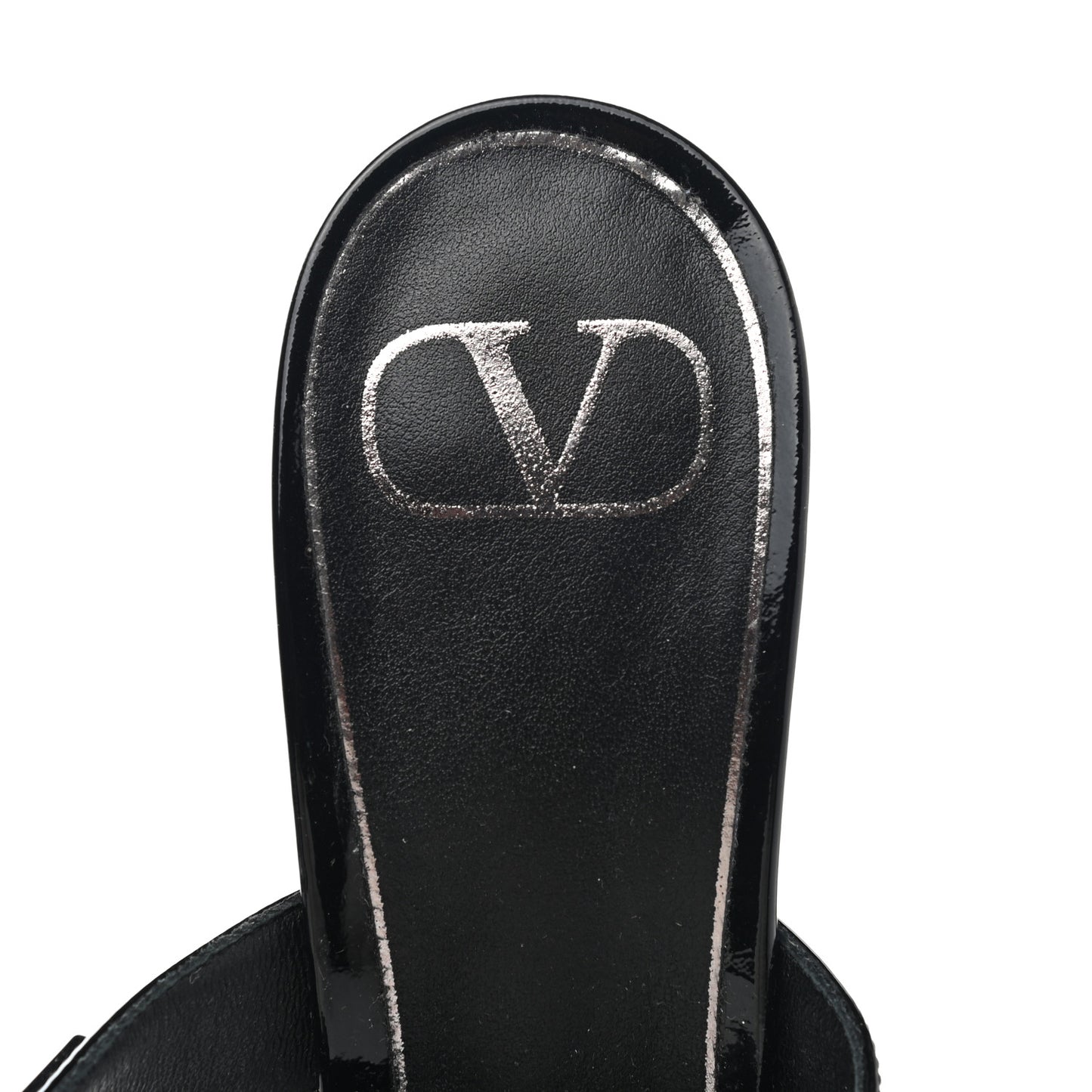 Patent Monochrome Roman Stud Ankle Strap 80mm Pumps 41 Black