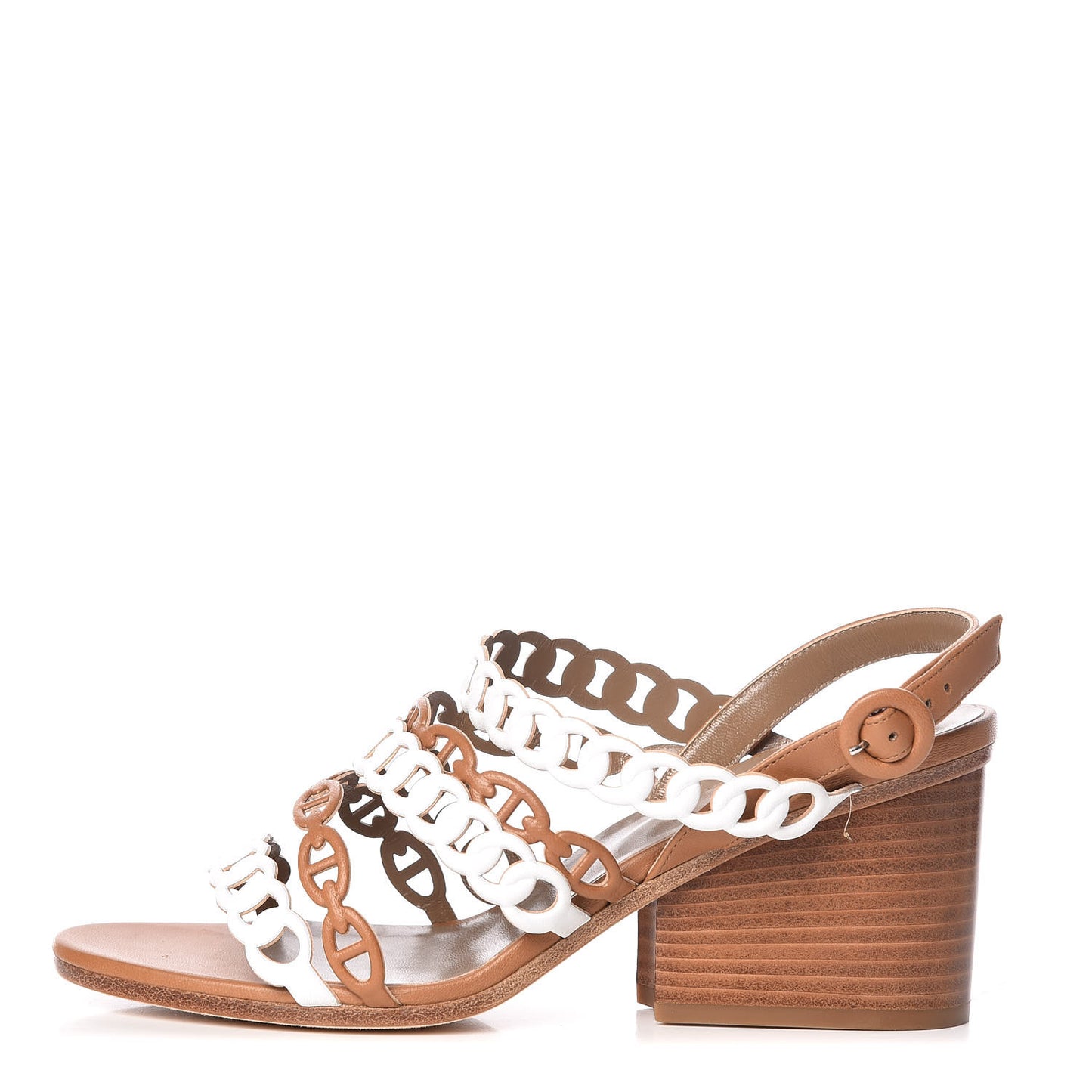 Calfskin Romanza Sandals 37.5 Palissandre White