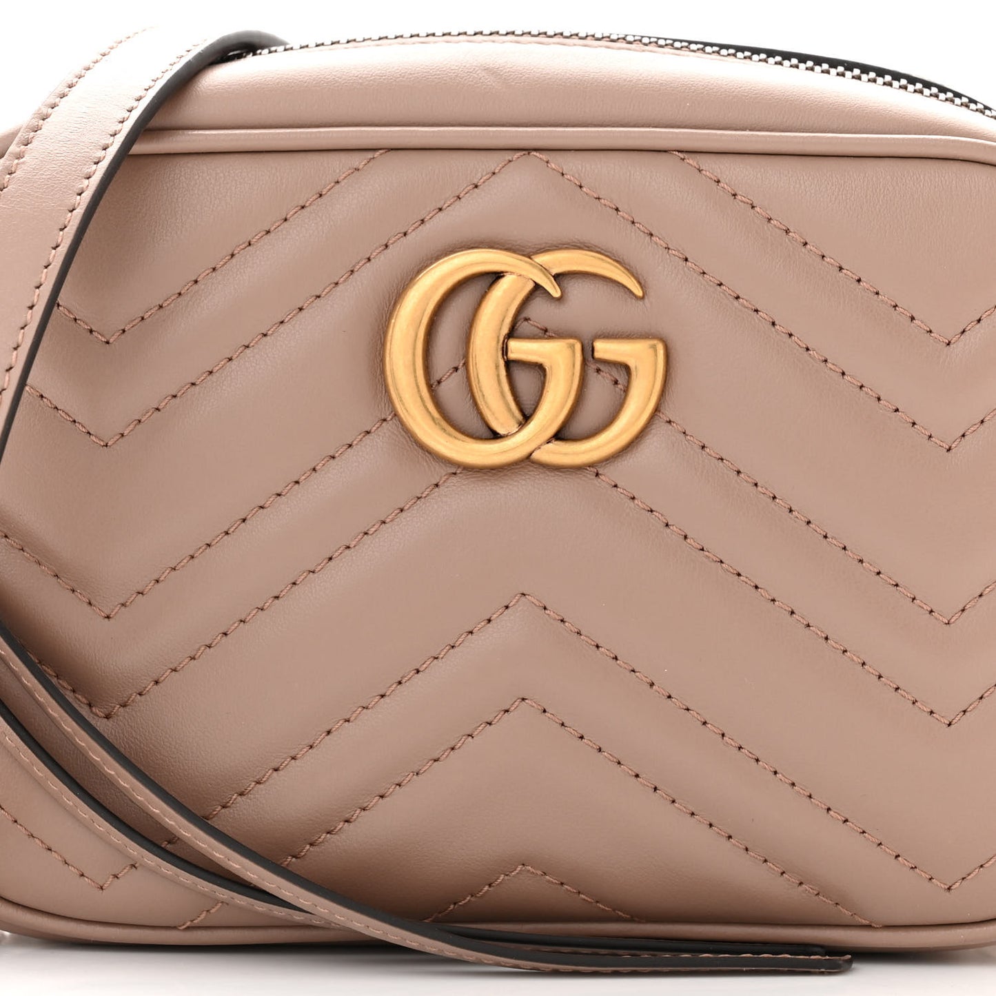 Calfskin Matelasse Mini GG Marmont Chain Shoulder Bag Porcelain Rose