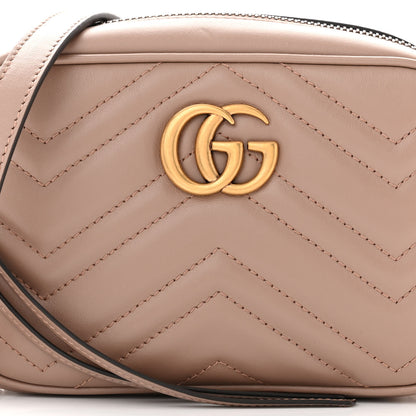 Gucci Calfskin Matelasse Mini GG Marmont Chain Shoulder Bag Porcelain Rose 8 of 11