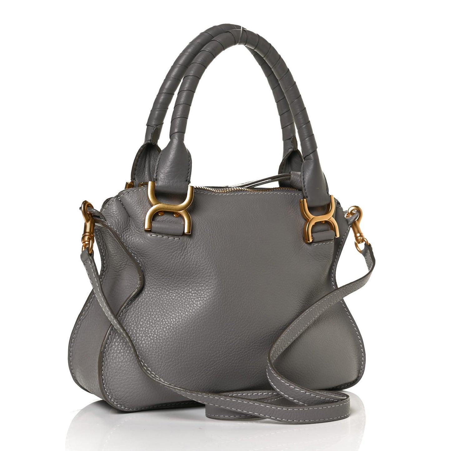 Calfskin Small Marcie Satchel Cashmere Grey