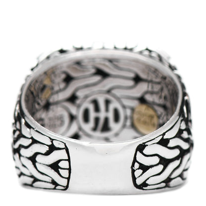 John Hardy Sterling Silver 22K Yellow Gold Palu Hammered Ring 61 9.5 3 of 4