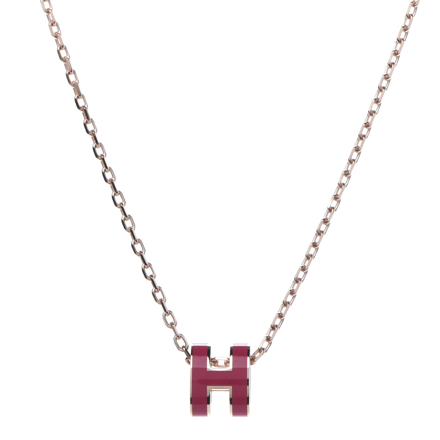 Lacquered Rose Gold Mini Pop H Pendant Necklace Rose Extreme