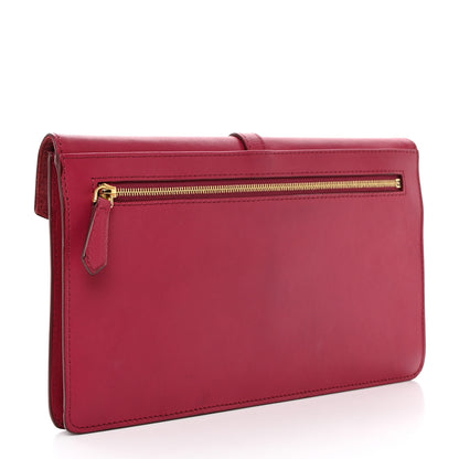 Fendi Pequin Vitello Large Chameleon Envelope Clutch Tobacco Amarena 3 of 11