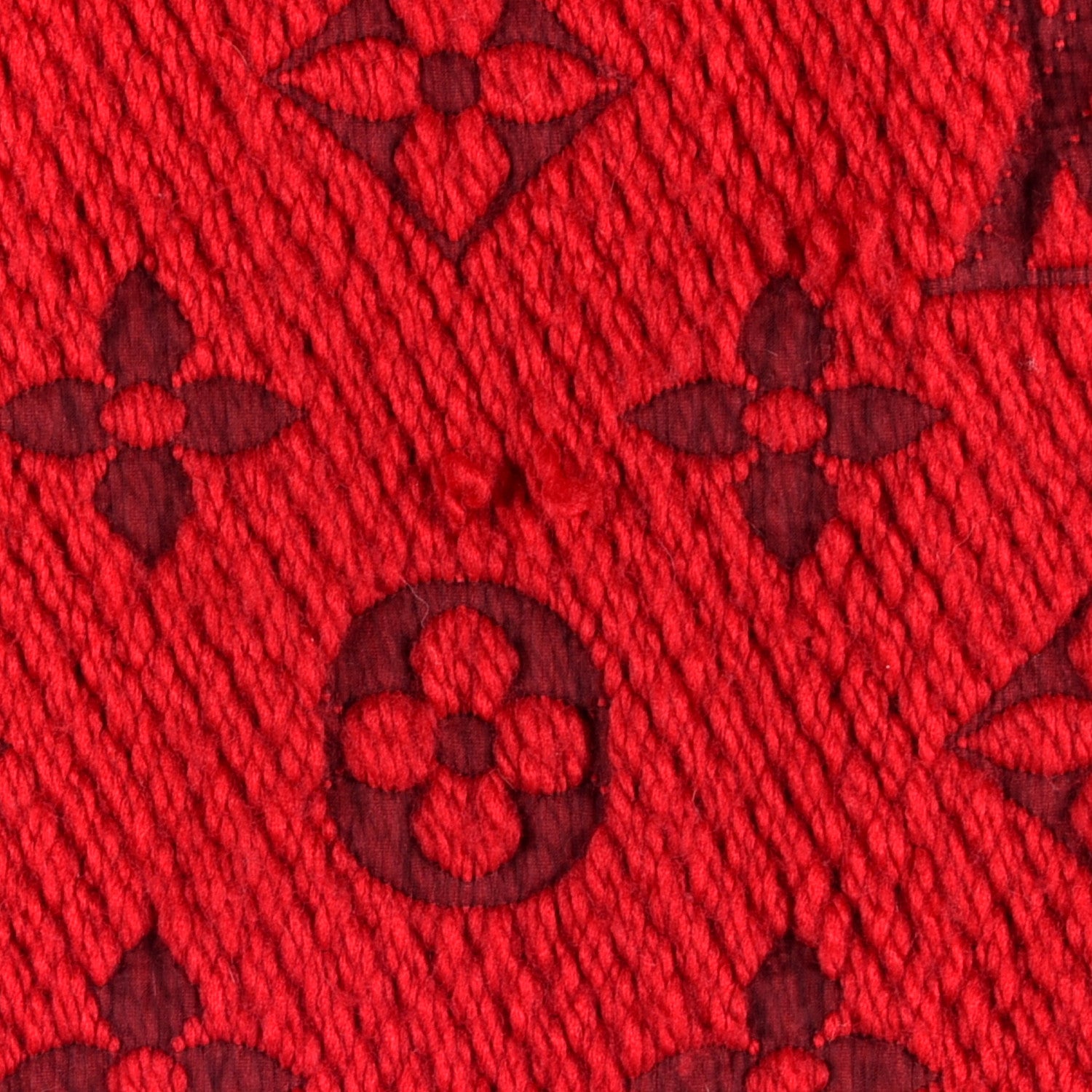Louis Vuitton Wool Silk Logomania Scarf Rubis 4 of 5