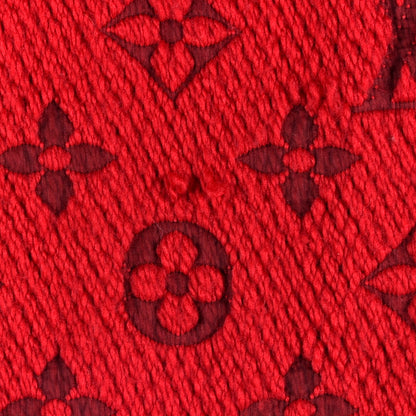 Louis Vuitton Wool Silk Logomania Scarf Rubis 4 of 5