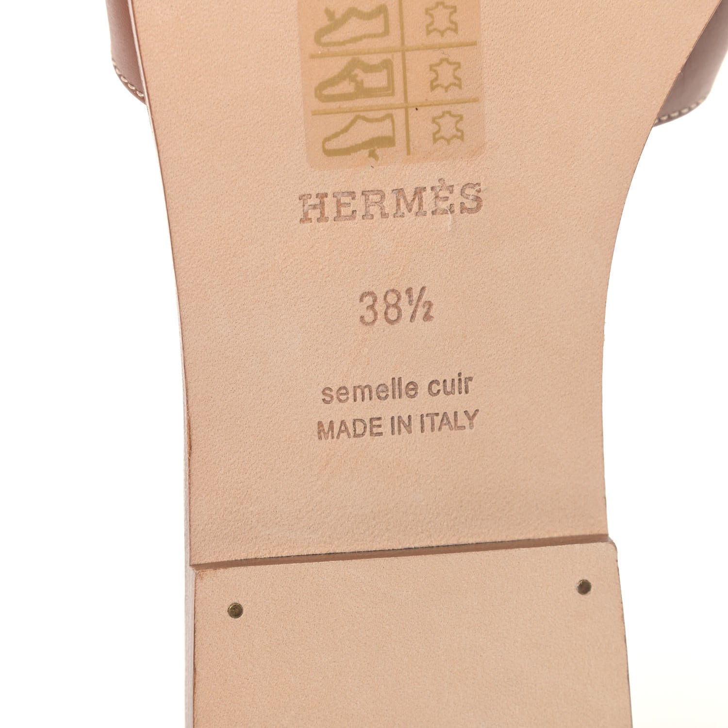 Hermes Box Calfskin Oran Sandals 38.5 Gold 7 of 13