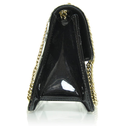 Chanel Patent Quilted Sparkle Glitter Evening Flap Black 4 of 9