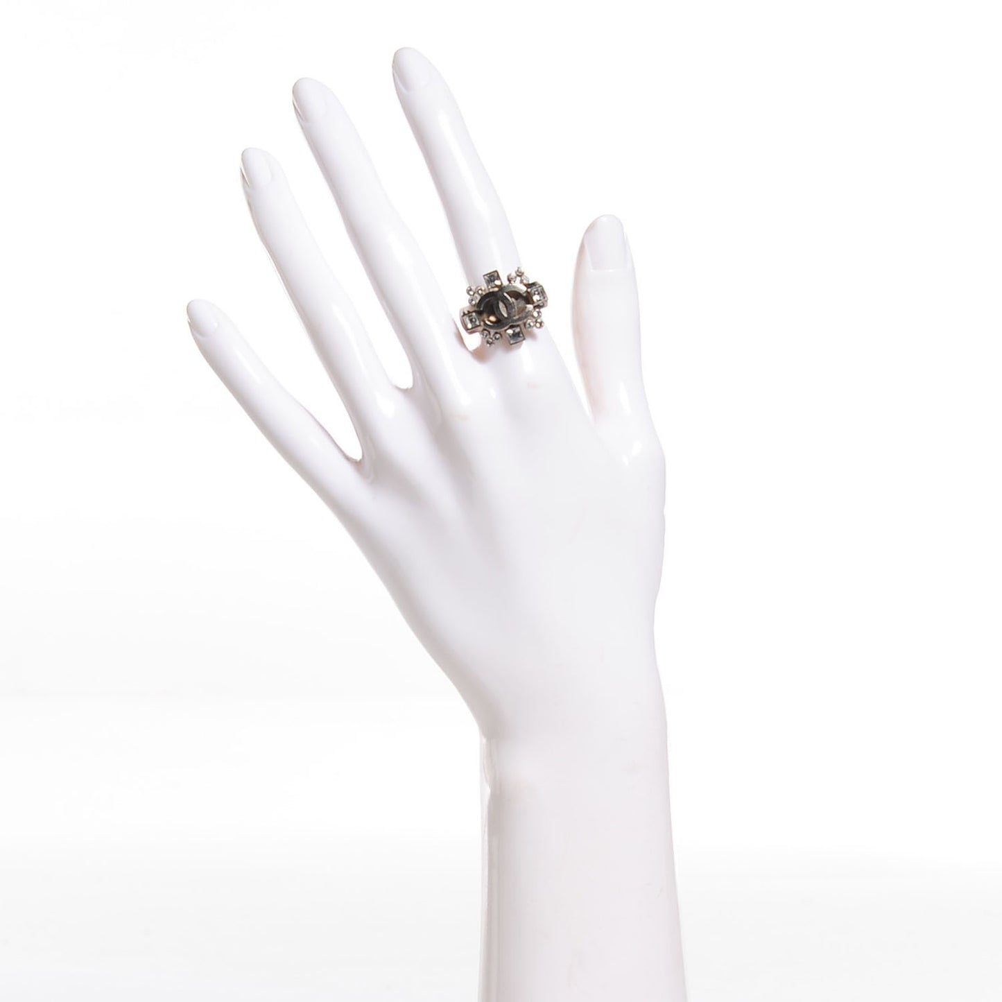 Baguette Crystal CC Ring 6.5 Silver