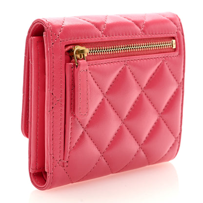 Chanel Lambskin Plexiglass Quilted Coco Love Compact Flap Wallet Pink 3 of 7