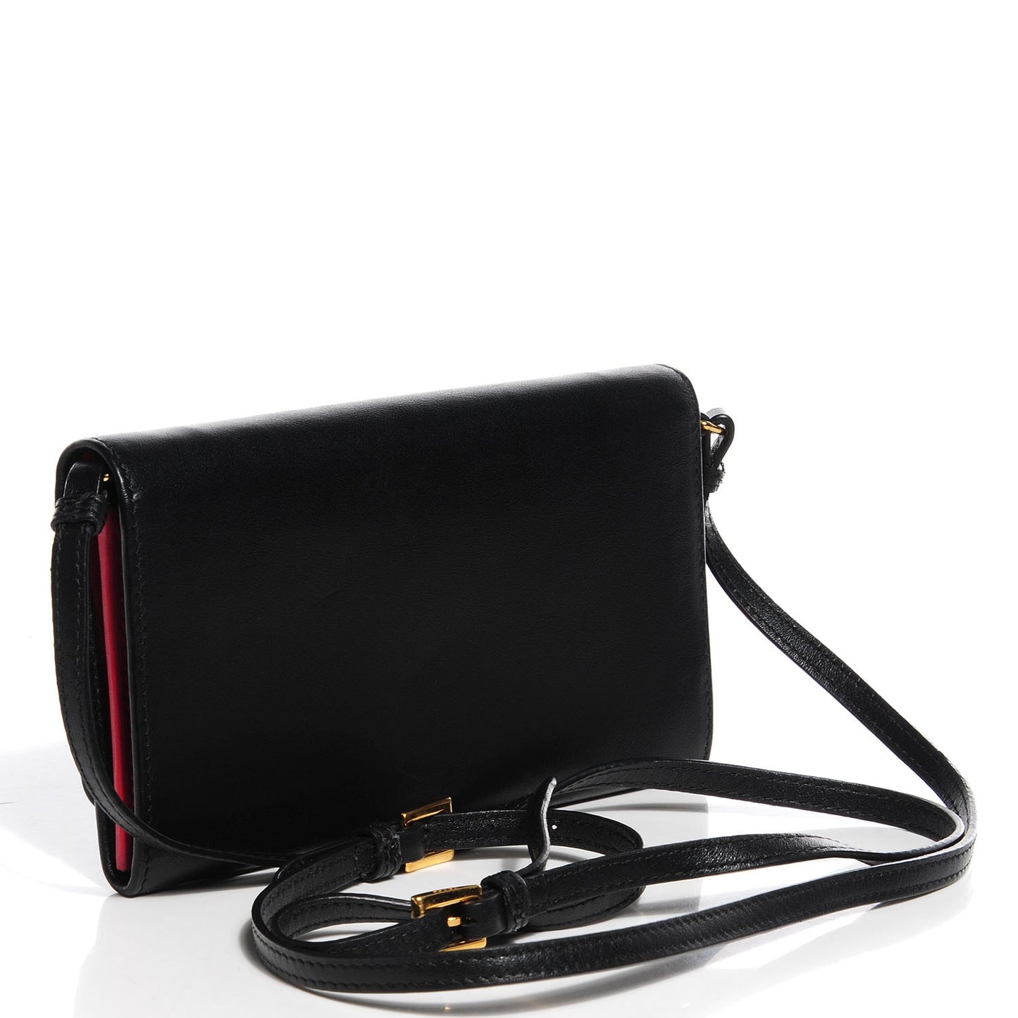Soft Calfskin Convertible Clutch Black Fuoco