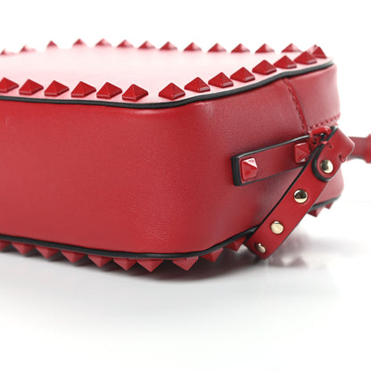 Valentino Garavani Calfskin Monochrome Rockstud Camera Crossbody Bag Rosso Valentino 9 of 11