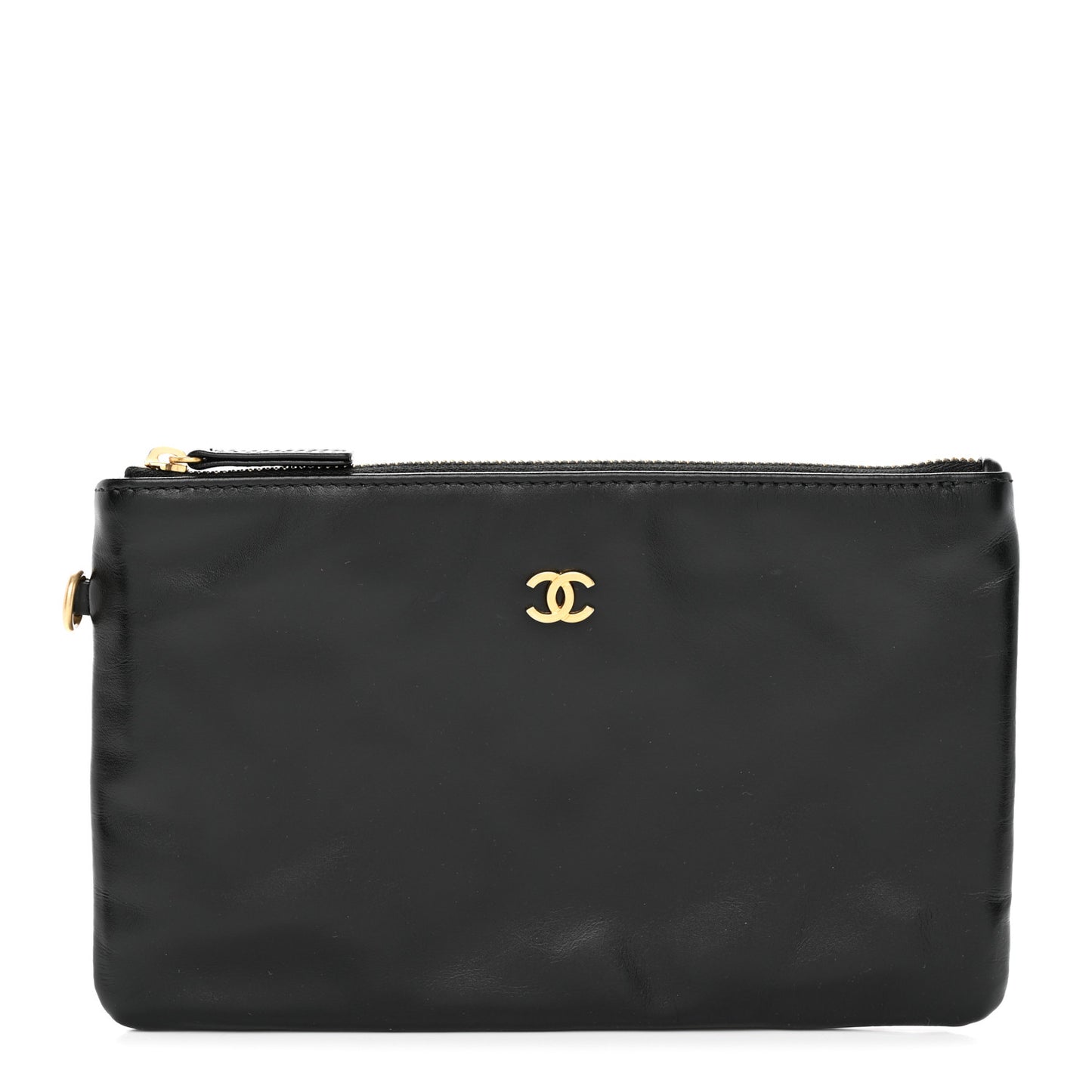 Shiny Calfskin Chanel 22 Removable Pouch Black