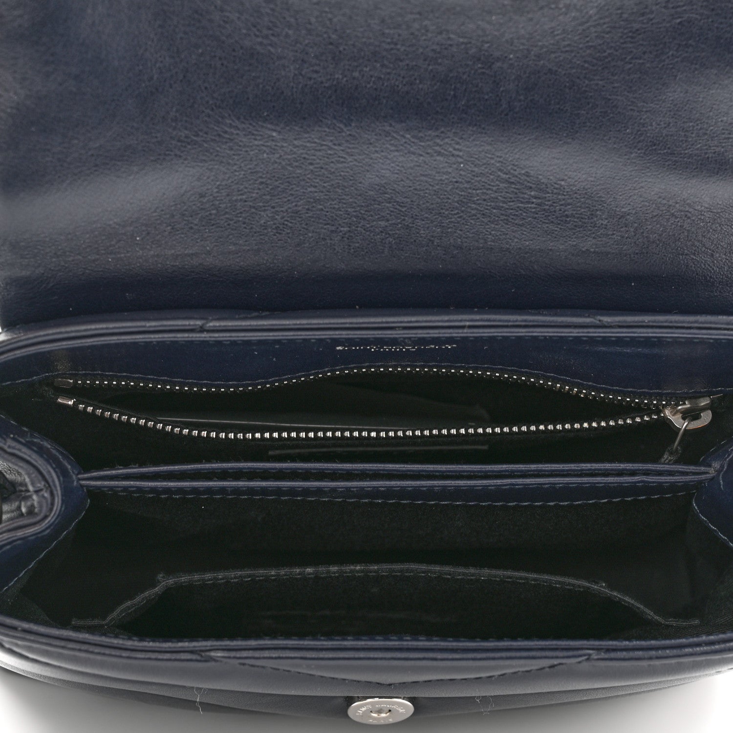 Saint Laurent Calfskin Y Quilted Monogram Toy Loulou Crossbody Bag Medium Blue 5 of 11