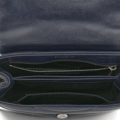 Saint Laurent Calfskin Y Quilted Monogram Toy Loulou Crossbody Bag Medium Blue 5 of 11