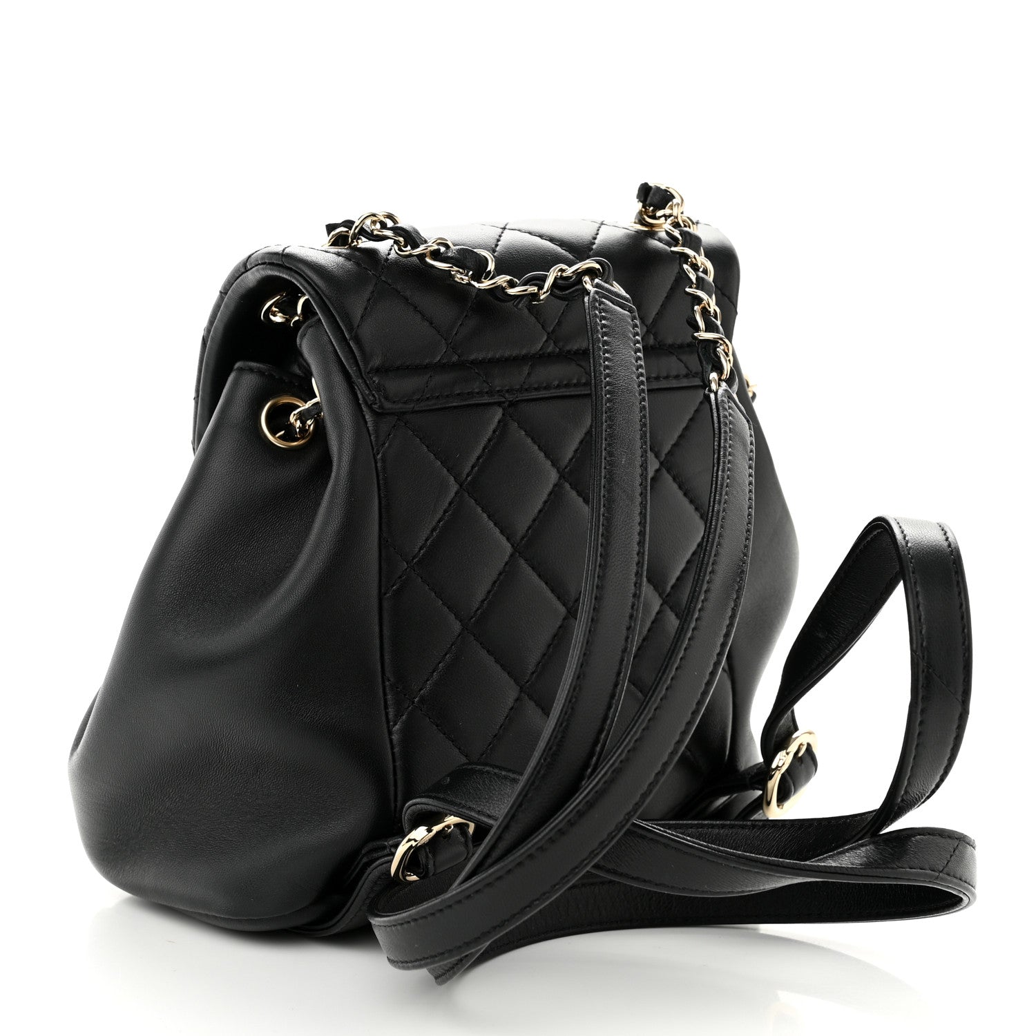 Chanel Lambskin Quilted Small Duma Drawstring Backpack Black 3 of 10