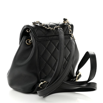 Chanel Lambskin Quilted Small Duma Drawstring Backpack Black 3 of 10