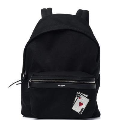Saint Laurent Canvas SL Playing Cards City Backpack Black 1 of 4