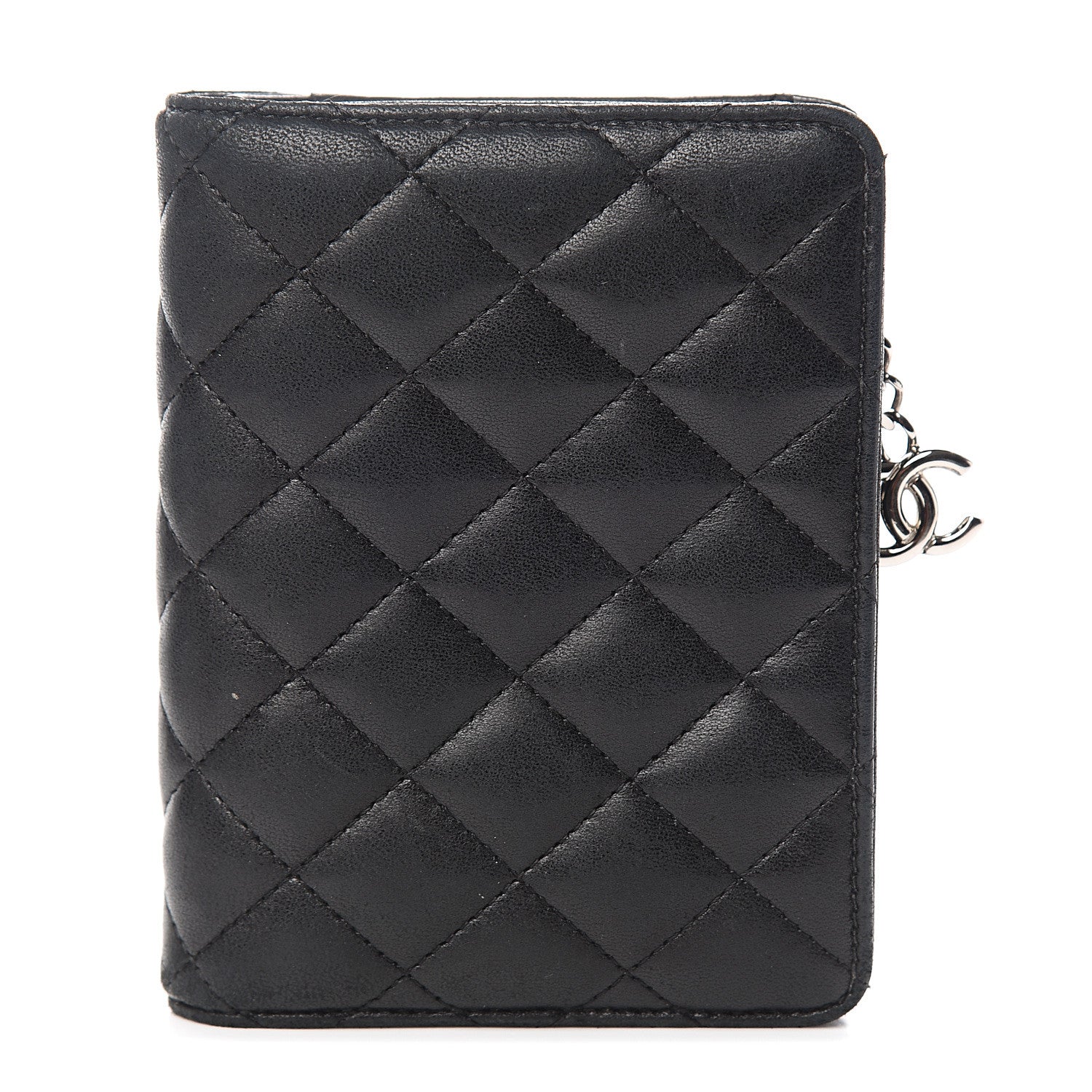 Chanel Lambskin Quilted Zip Around Coin Purse Wallet Black 1 of 10