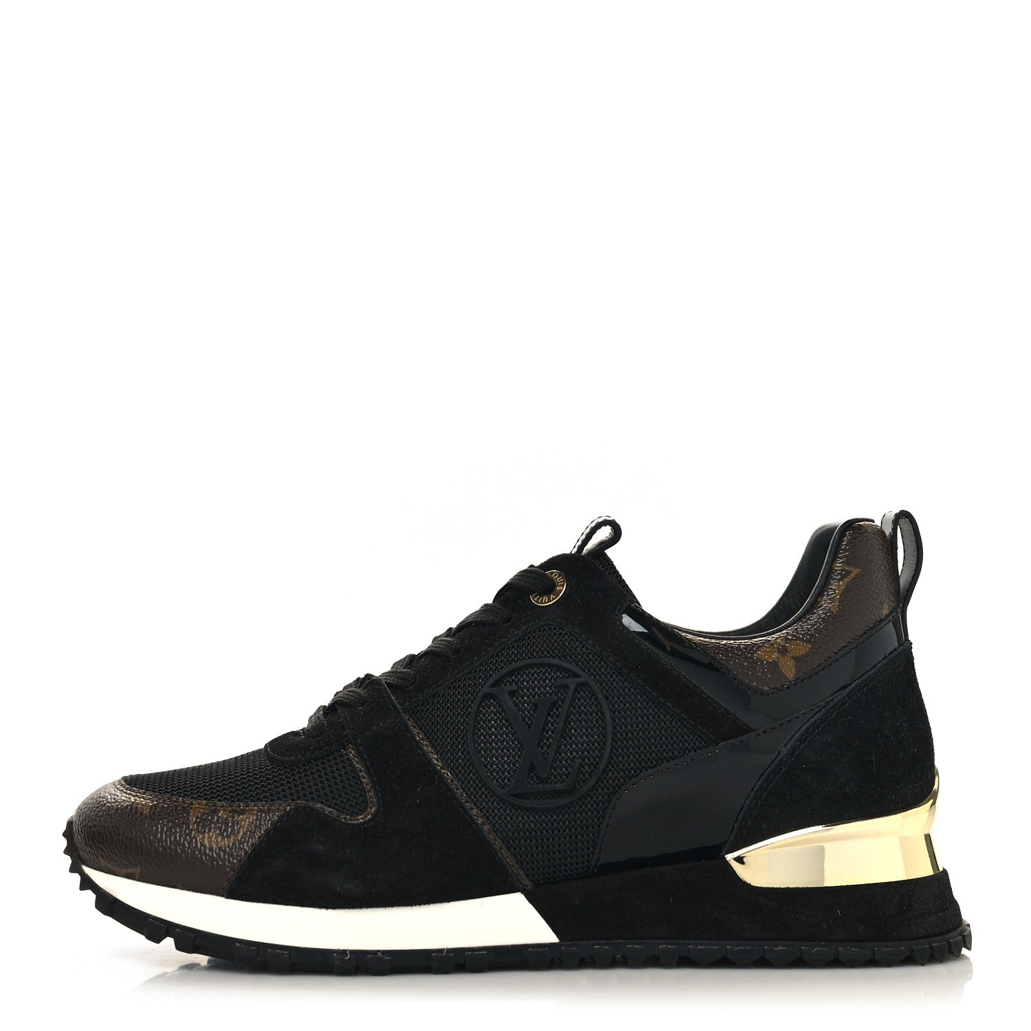 Louis Vuitton Suede Monogram Run Away Sneakers 38 Black 1 of 7