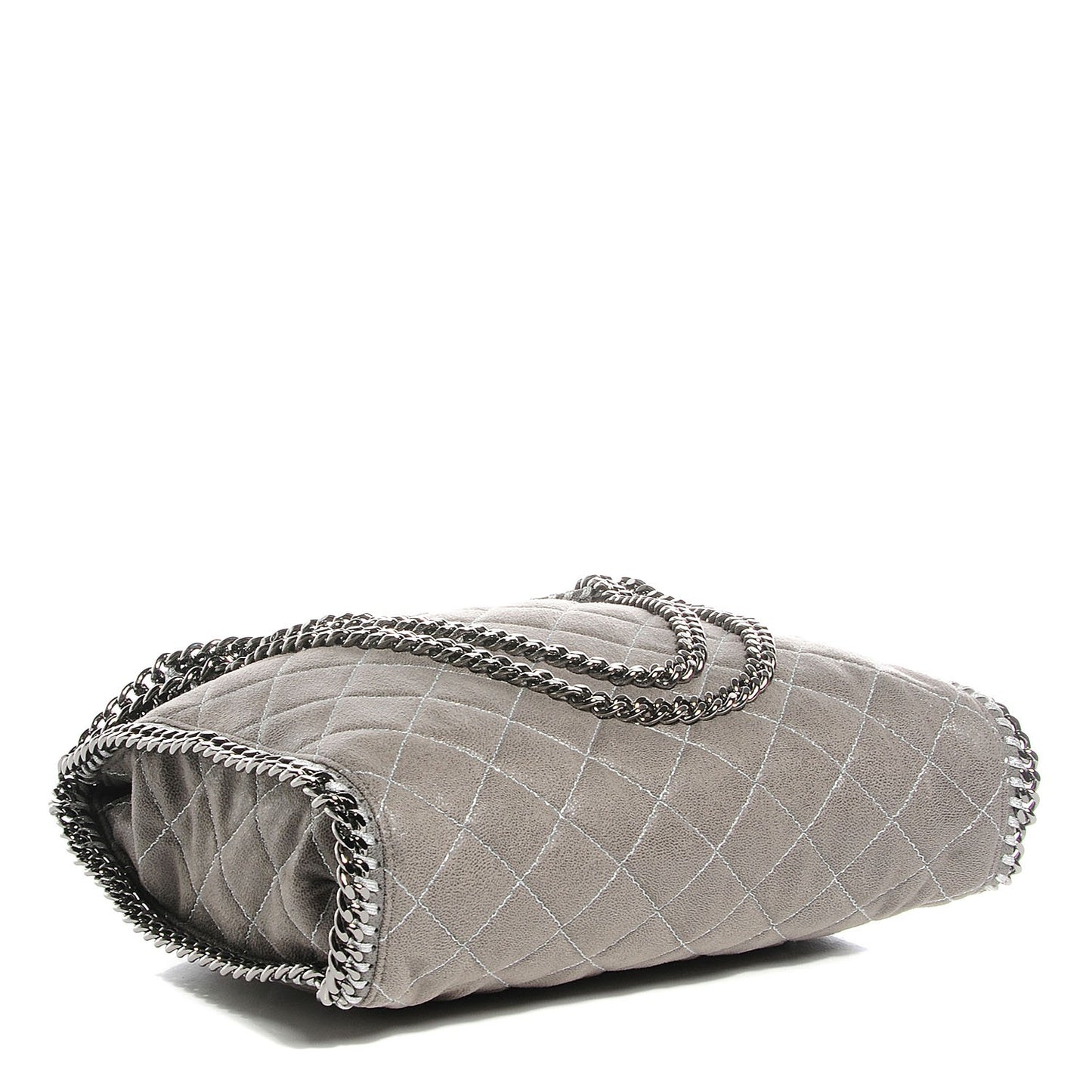Shaggy Deer Quilted Small Falabella Tote Light Grey