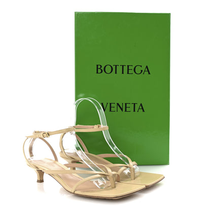 Bottega Veneta Lambskin Stretch Multi Strap 35mm Sandals 38.5 Cane Sugar 9 of 9