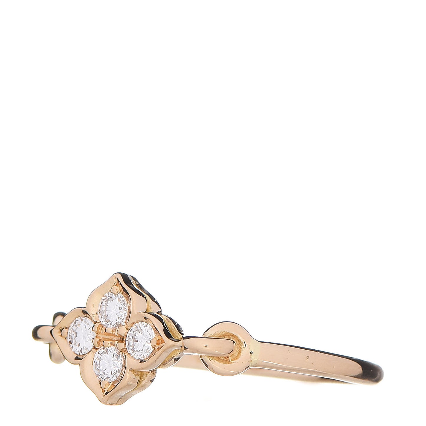 18K Yellow Gold Diamond Hindu Floral Ring 48 4.5