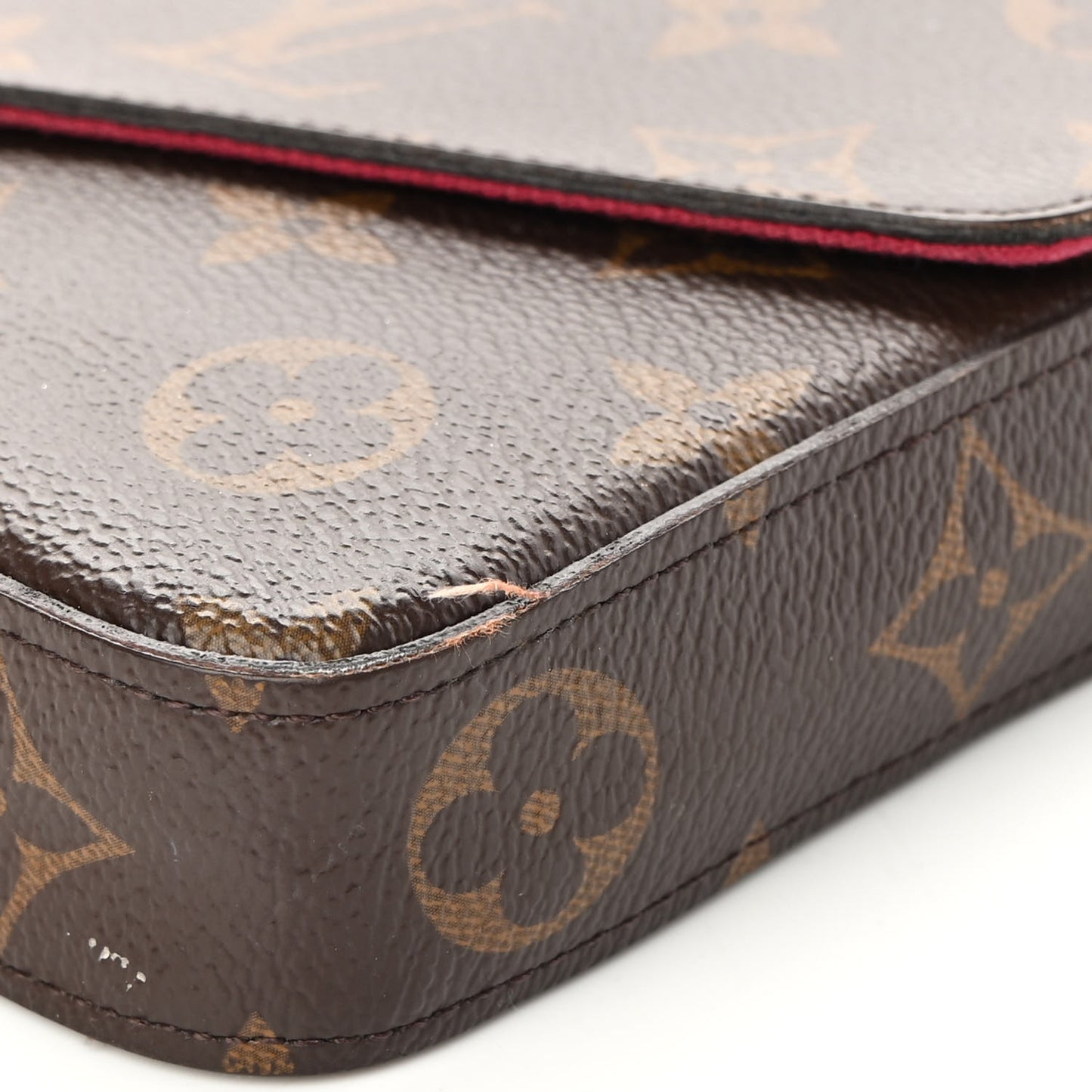 Monogram Pochette Felicie Chain Wallet Fuchsia