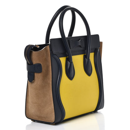 Celine Nubuck Grained Calfskin Micro Tri-Color Luggage Fluo Yellow 3 of 7