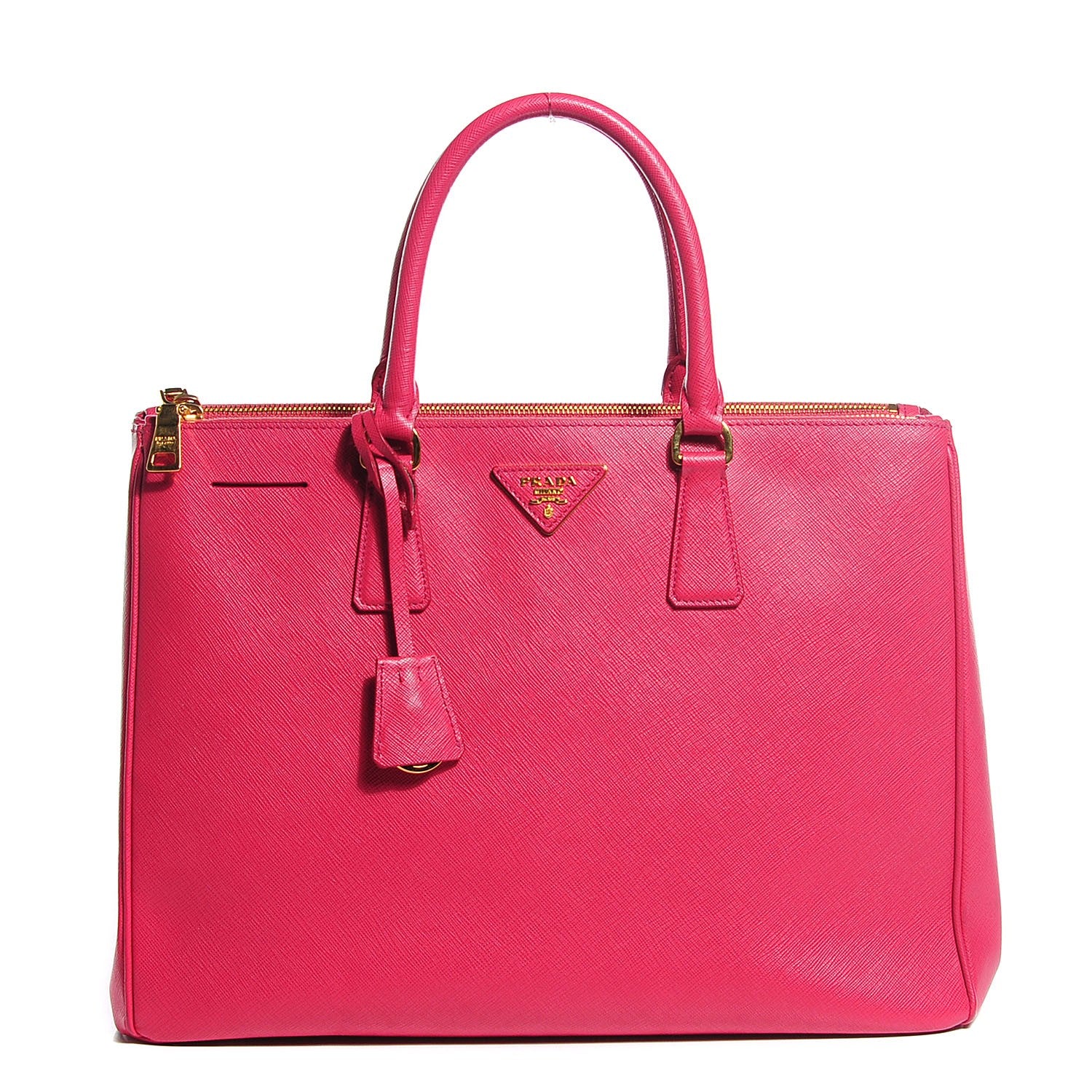 Prada Saffiano Large Galleria Double Zip Tote Fuxia 1 of 9