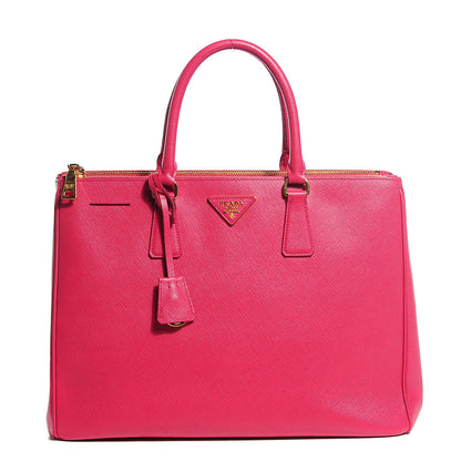 Prada Saffiano Large Galleria Double Zip Tote Fuxia 1 of 9
