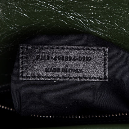 Saint Laurent Crinkled Calfskin Matelasse Monogram Medium Niki Chain Satchel Military Olive 8 of 11