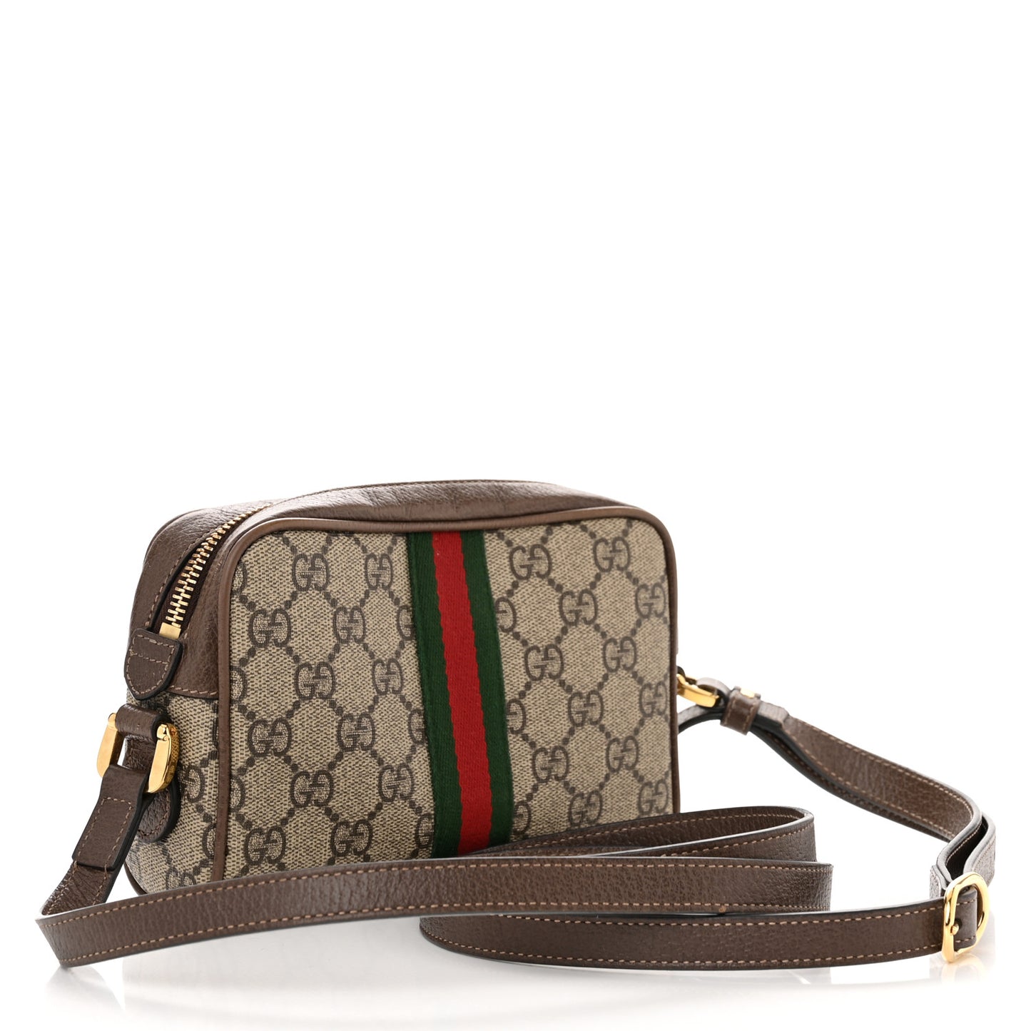 GG Supreme Monogram Web Mini Ophidia Shoulder Bag Brown